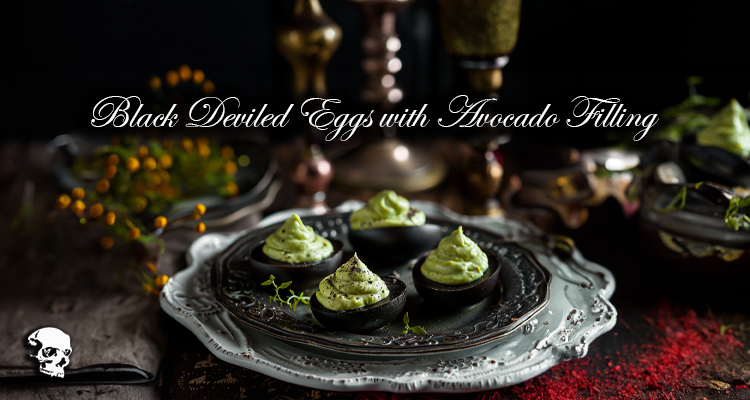 Black Deviled Eggs with Avocado Filling