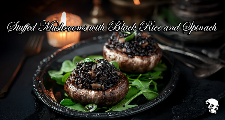 Stuffed Mushrooms with Black Rice and Spinach