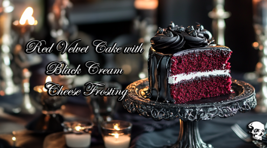 Red Velvet Cake with Black Cream Cheese Frosting