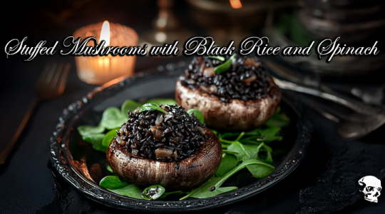 Stuffed Mushrooms with Black Rice and Spinach